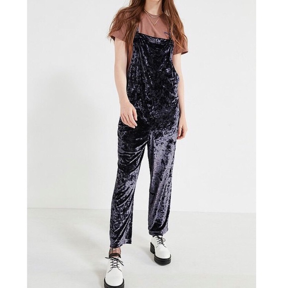 SHAPELESS BLUE VELVET OVERALLS - Picture 5 of 8